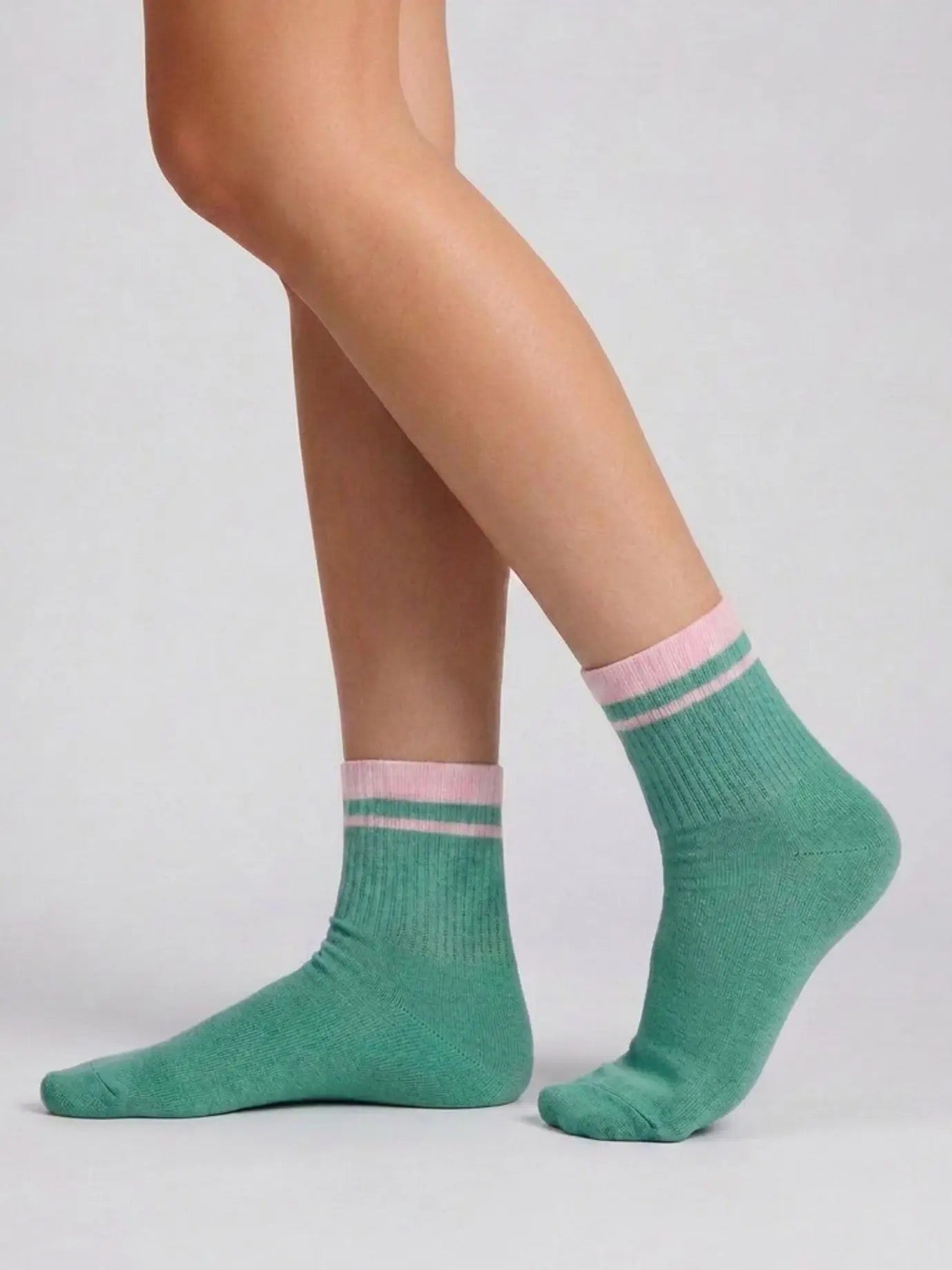 NBDC SUMMER STRIPES Socken, green/rosé