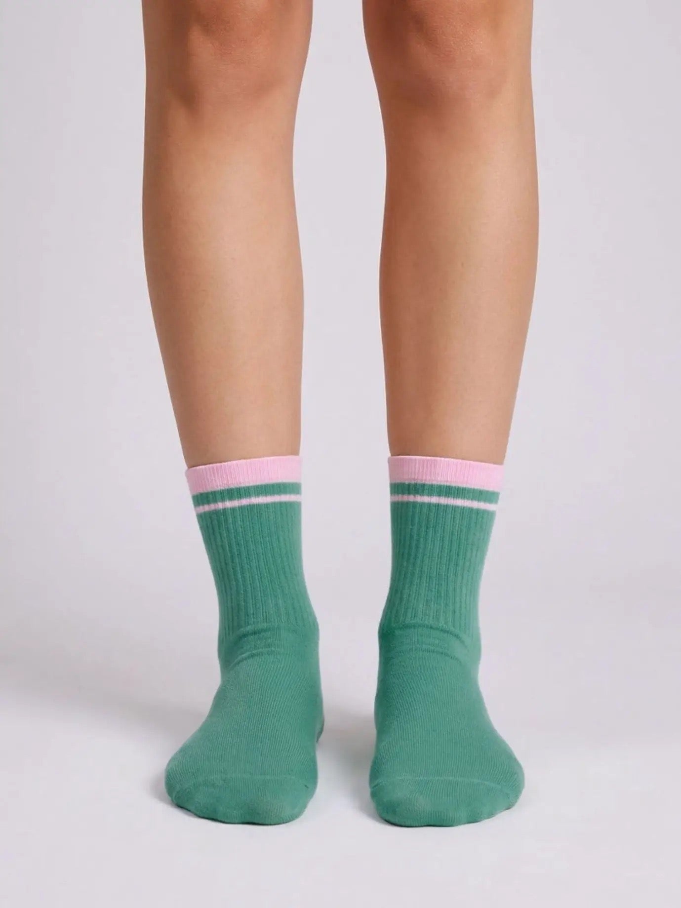 NBDC SUMMER STRIPES Socken, green/rosé