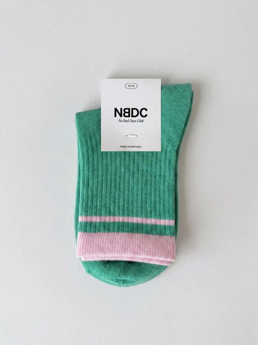 NBDC SUMMER STRIPES Socken, green/rosé