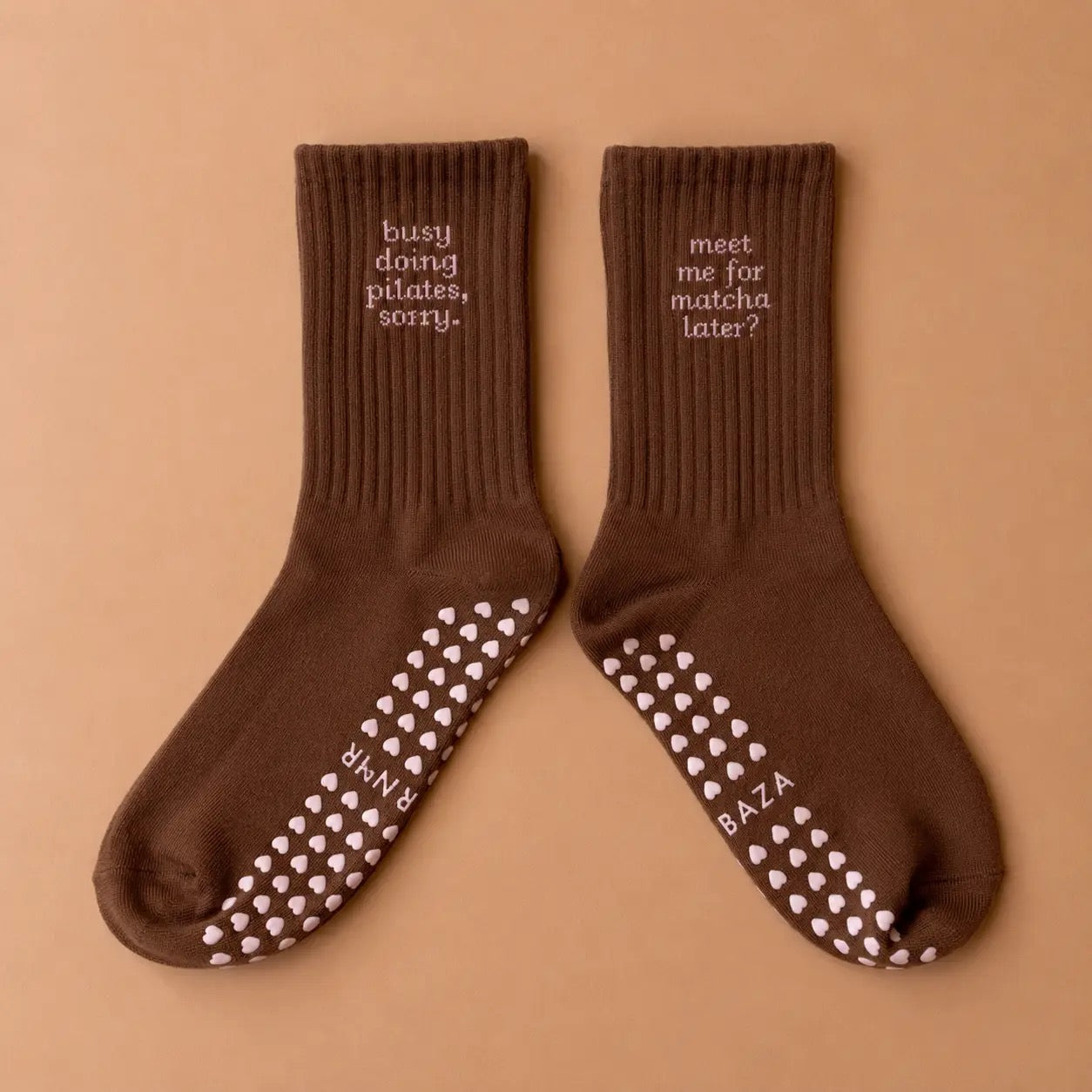 BAZAAR NOIR BUSY DOING PILATES Socken, braun