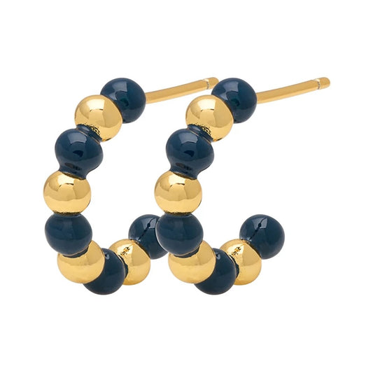 LULU COPENHAGEN COLOR BALL BEADS Ohrringe, retro dark blue