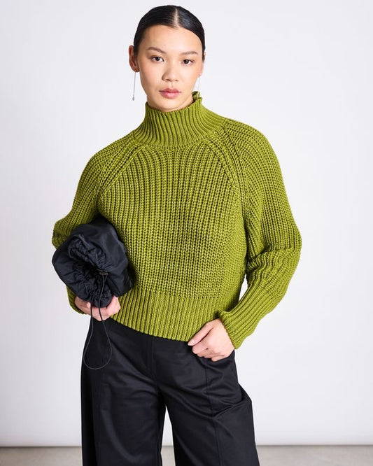 JAN|N JUNE OLA Rollkragenpullover, mossy pear
