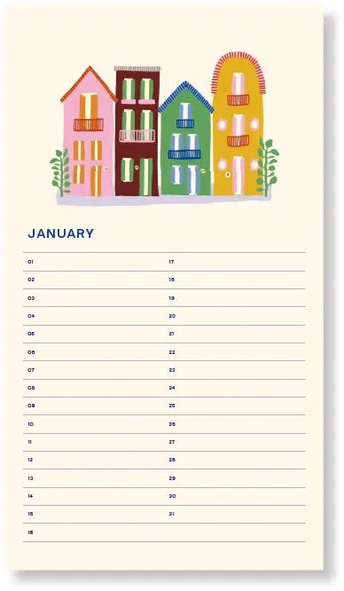 A-JOURNAL SUN Geburtstagskalender, pink