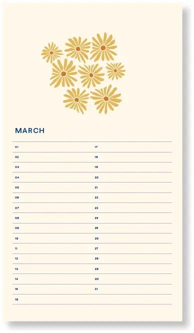 A-JOURNAL SUN Geburtstagskalender, pink