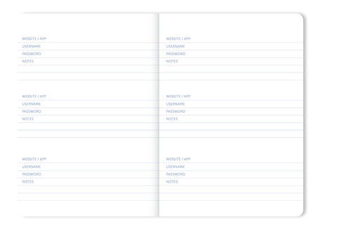 A-JOURNAL PASSWORD Notizbuch, blau