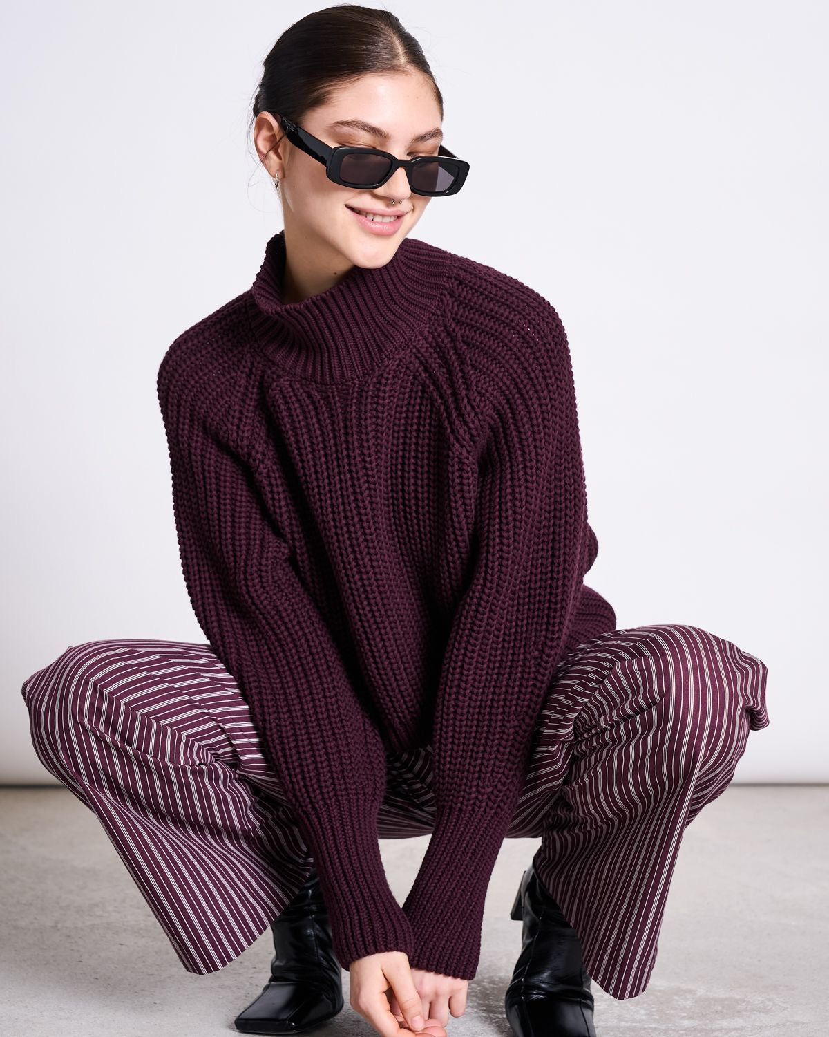 JAN|N JUNE OLA Rollkragenpullover, cherry lacquer