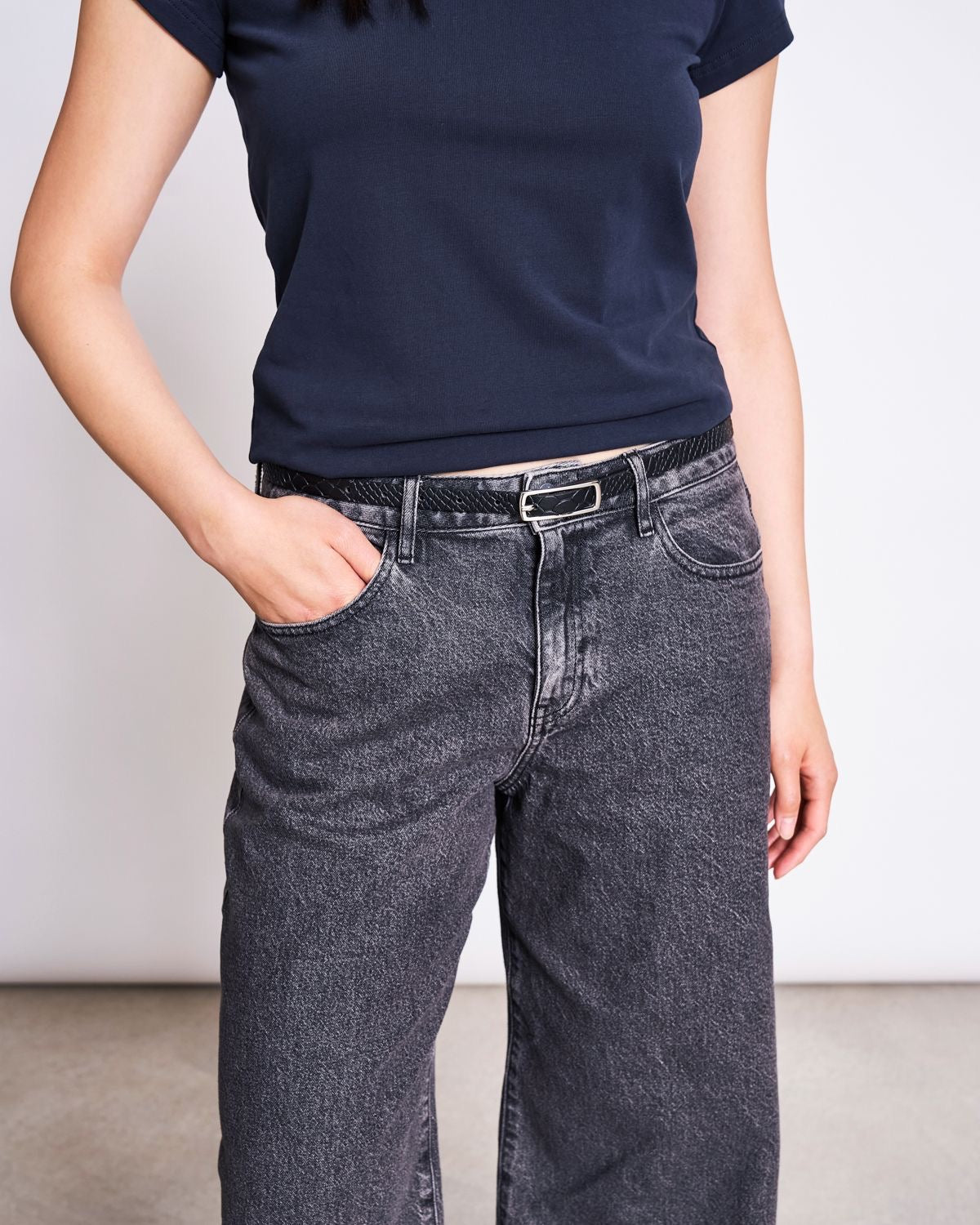 JAN|N JUNE NYBY Gürtel, python black/ silber