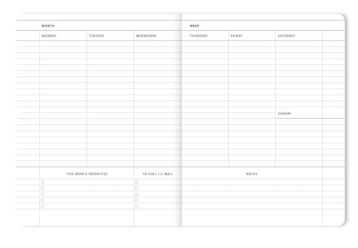 A-JOURNAL UNDATED Kalender, blau