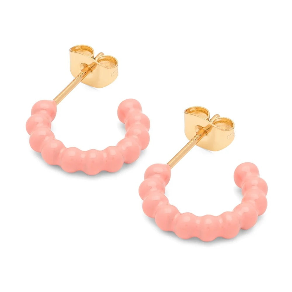 LULU COPENHAGEN COLOR BALL HOOP Ohrringe, burnt coral