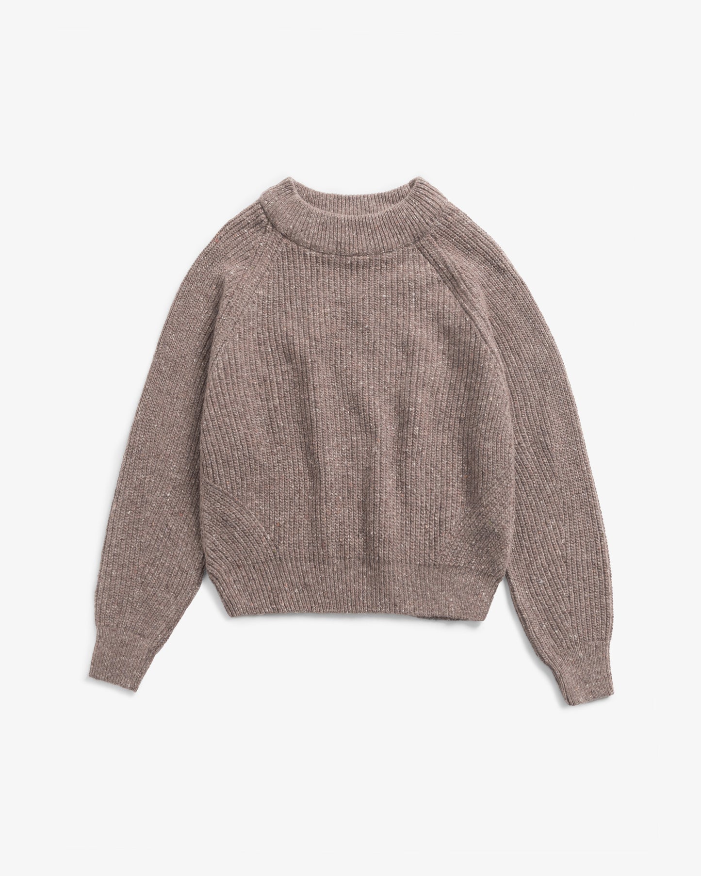 ROTHOLZ CROPPED KNIT Pullover, speckled brown