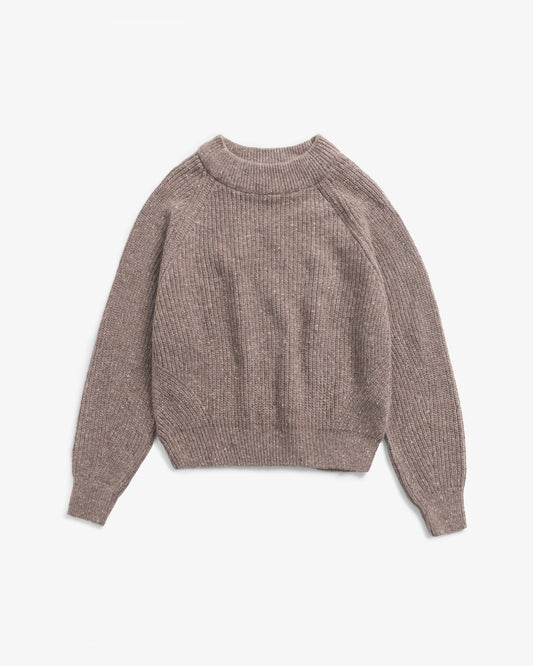 ROTHOLZ CROPPED KNIT Pullover, speckled brown