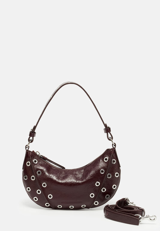 LES VISIONNAIRES ENYA MINI RIVET GLOSSY Handtasche, aubergine