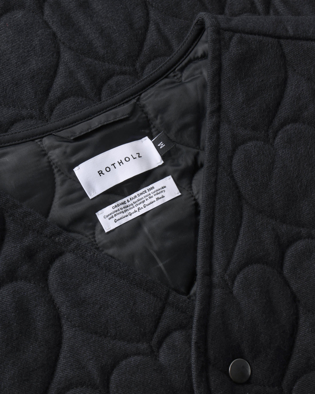 ROTHOLZ FLANNEL QUILT Weste, schwarz