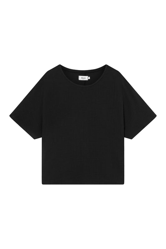 GIVN BERLIN PINA Musselin T-Shirt, schwarz