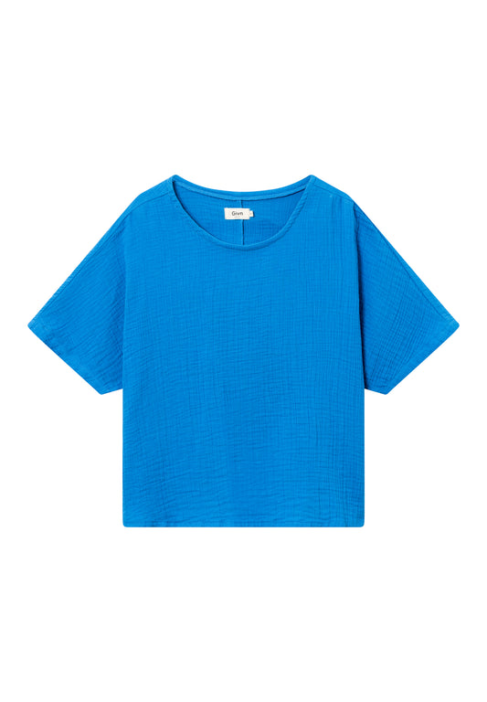 GIVN BERLIN PINA Musselin T-Shirt, blau