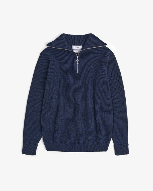 ROTHOLZ HEAVY KNIT Troyer, blue melange
