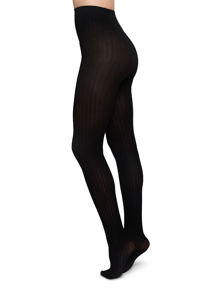 SWEDISH STOCKINGS ALMA Rib-Strumpfhose, schwarz