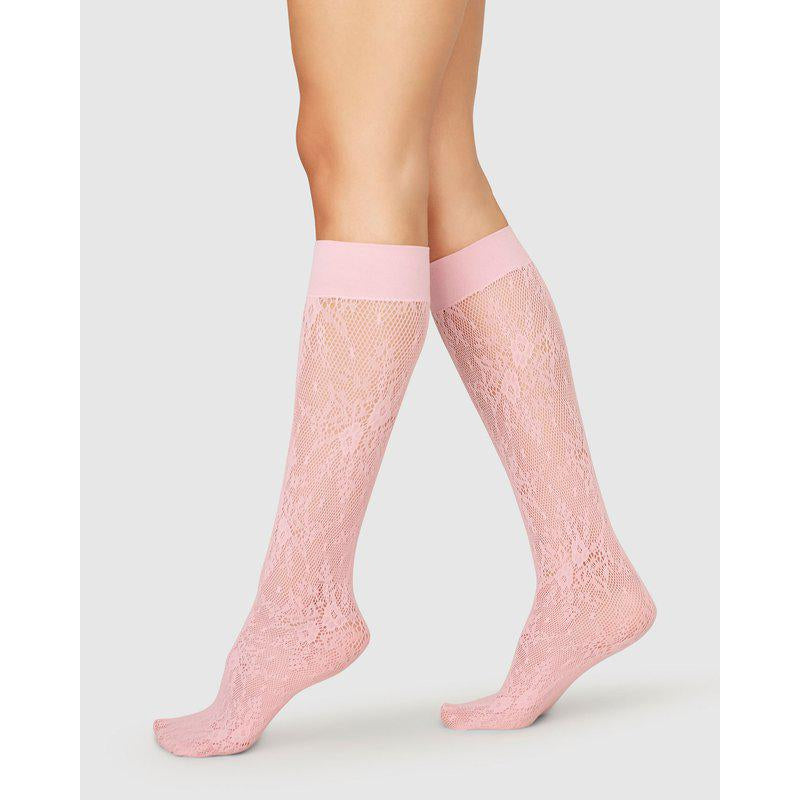 SWEDISH STOCKINGS ROSA LACE Kniestrümpfe, dusty pink