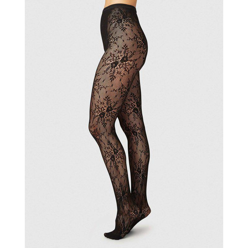 SWEDISH STOCKINGS ROSA LACE Strumpfhose, schwarz