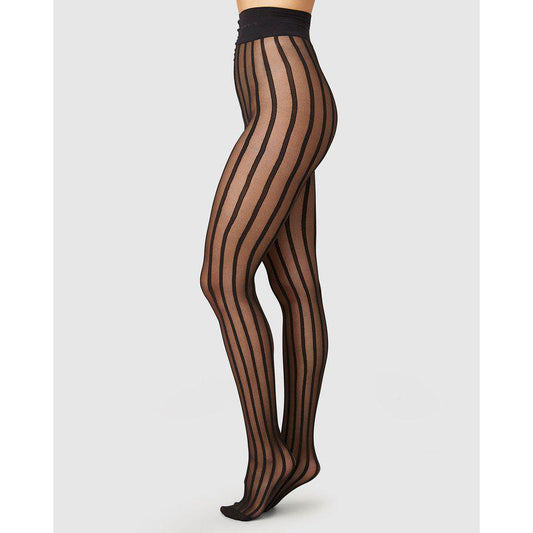 SWEDISH STOCKINGS SIRI STRIPE Strumpfhose, schwarz