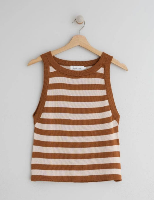 INDI&COLD STRIPED SWEATER Top, terracota