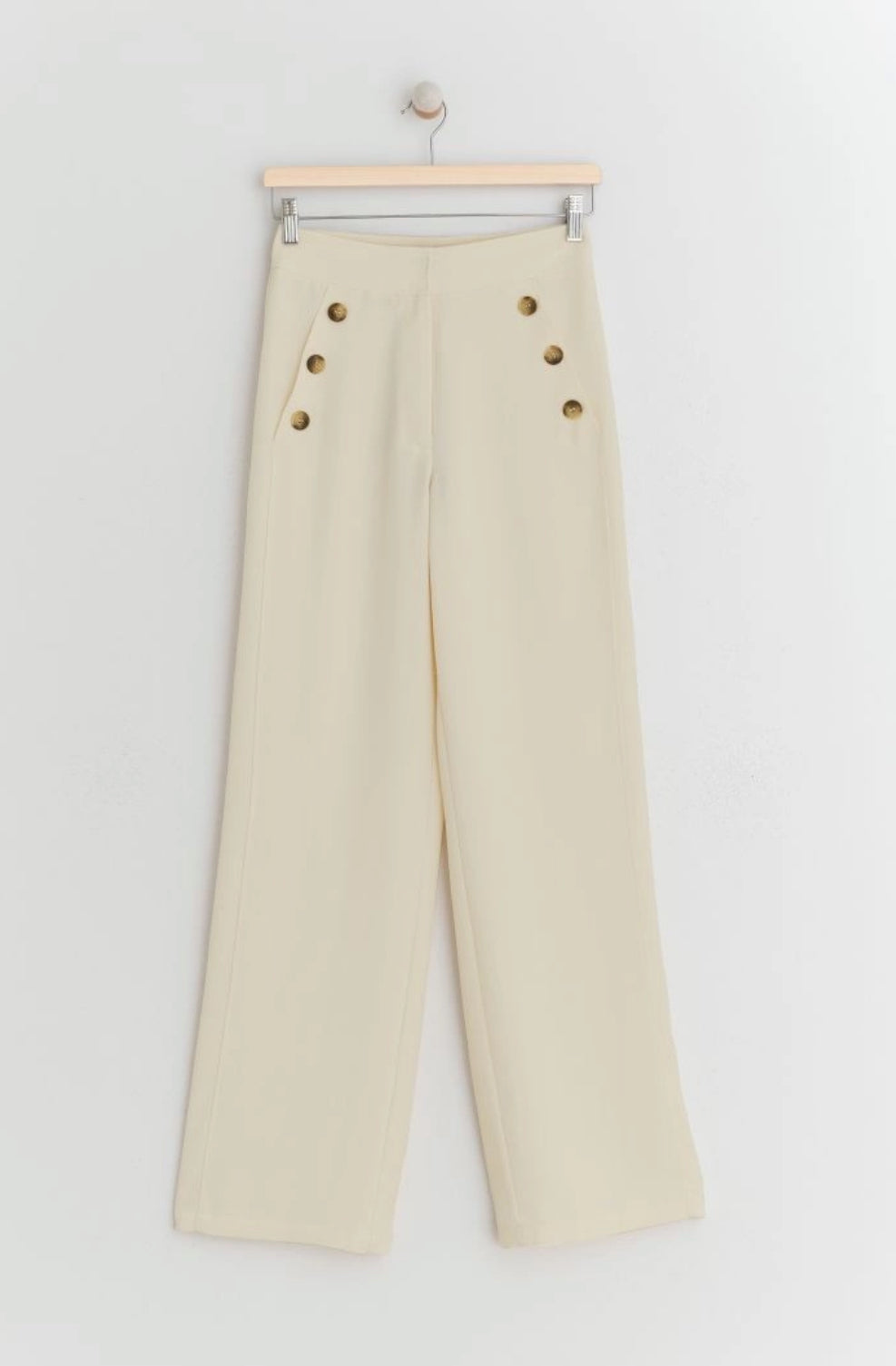 INDI&COLD DOUBLE-BUTTON Hose, weiß