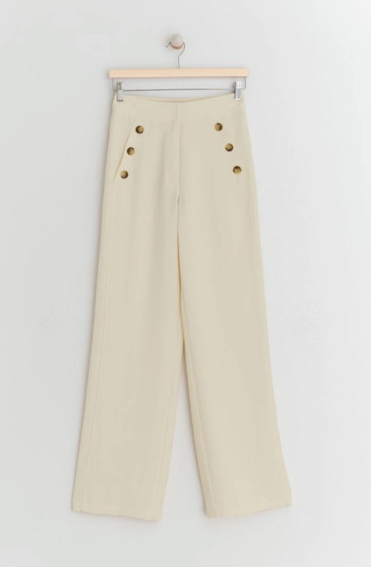 INDI&COLD DOUBLE-BUTTON Hose, weiß