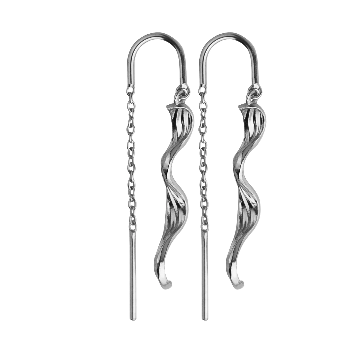 JEBERG JEWELLERY SWIRLY Ohrringe, silber