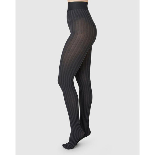 SWEDISH STOCKINGS HILDA STRIPE Strumpfhose, schwarz
