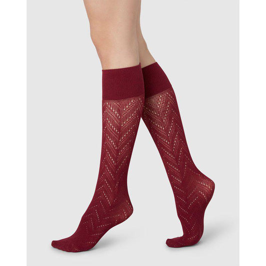 SWEDISH STOCKINGS INA POINTELLE Kniestrümpfe, red mahogany