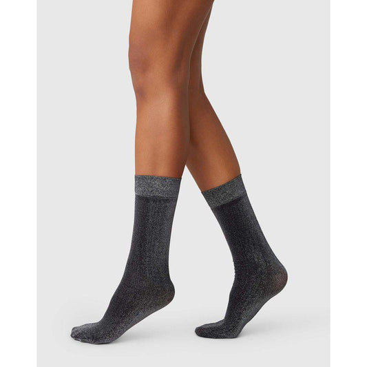 SWEDISH STOCKINGS INES SHIMMERY Socken, schwarz