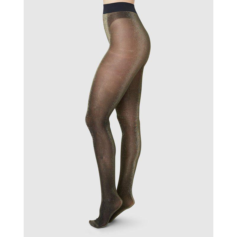 SWEDISH STOCKINGS TORA Strumpfhose, schwarz-gold