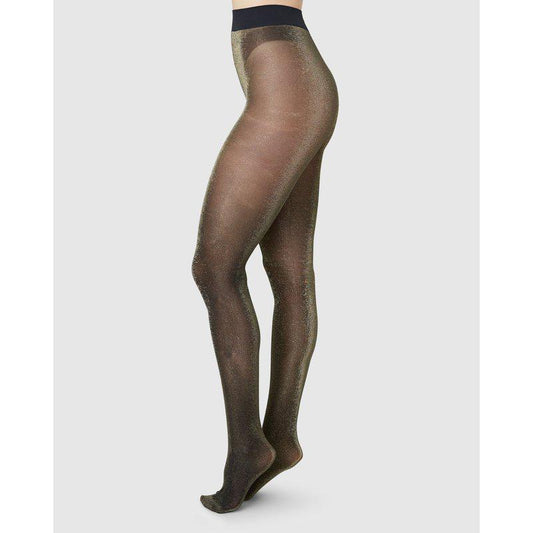 SWEDISH STOCKINGS TORA Strumpfhose, schwarz-gold