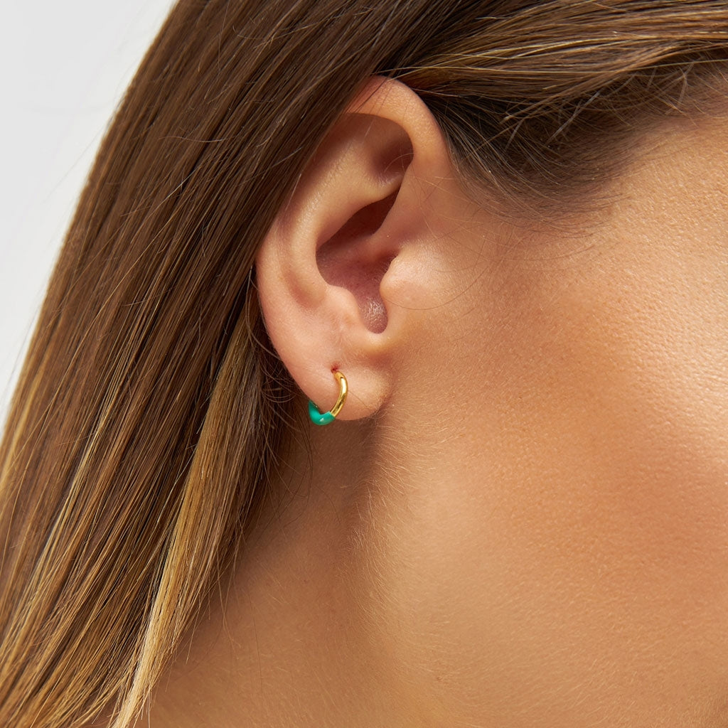 LULU COPENHAGEN HOOP HALF DIP Ohrring, light green/gold
