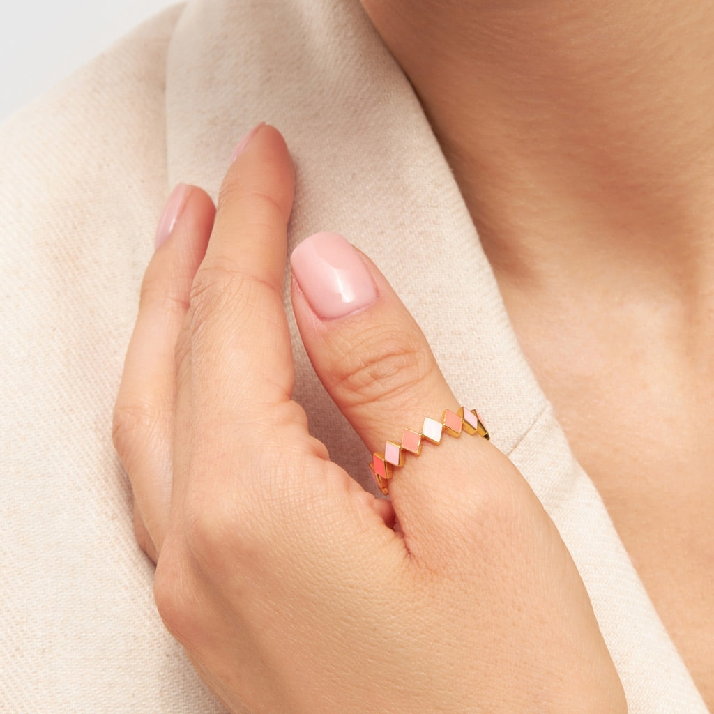 LULU COPENHAGEN CONFETTI Ring, pink