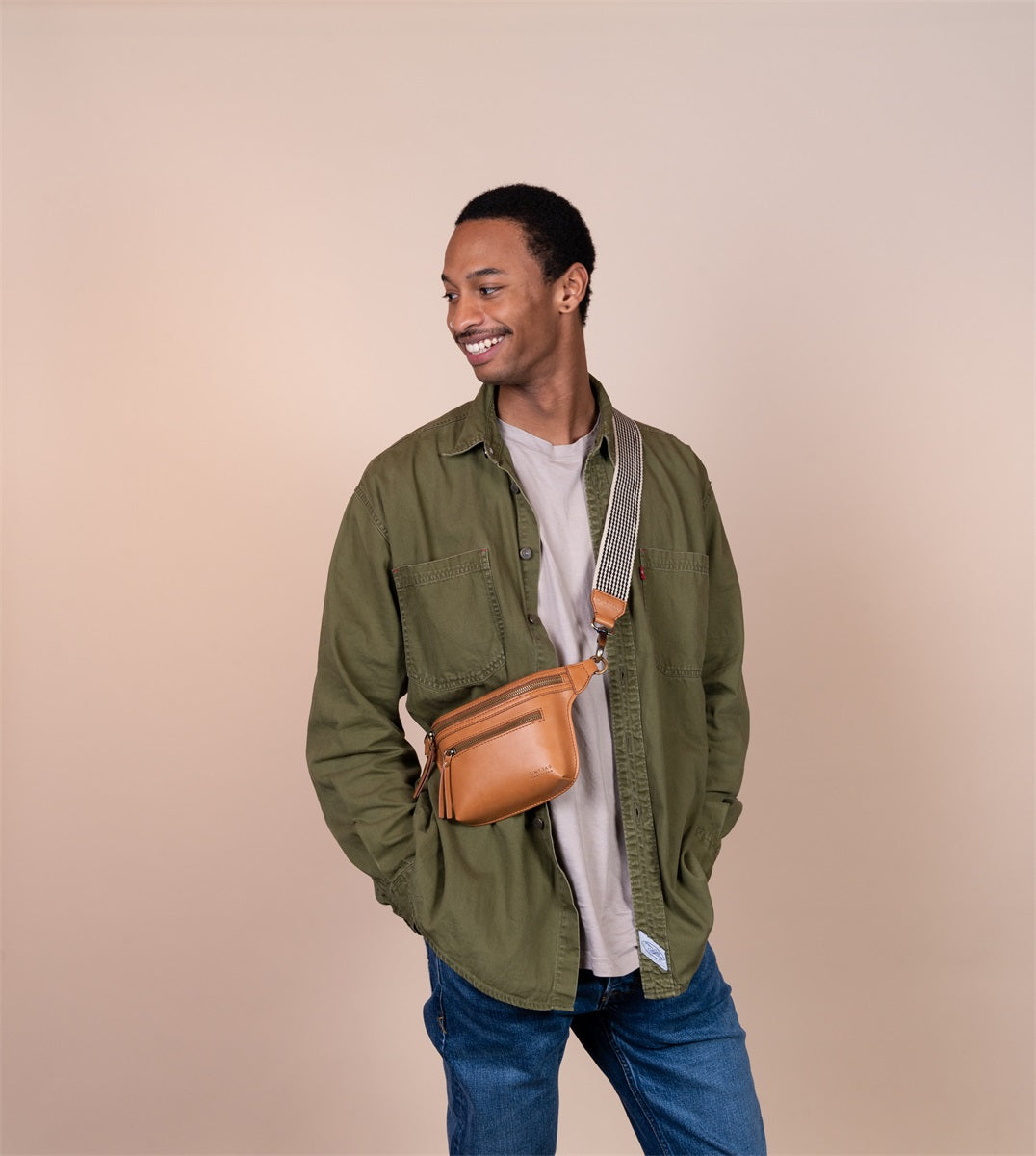 O MY BAG BECKS BUMBAG VEGAN Bauchtasche, cognac