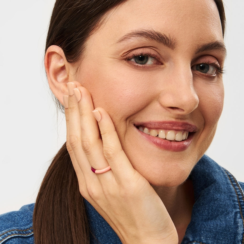 LULU COPENHAGEN DOUBLE COLOR Ring, burnt coral / plum