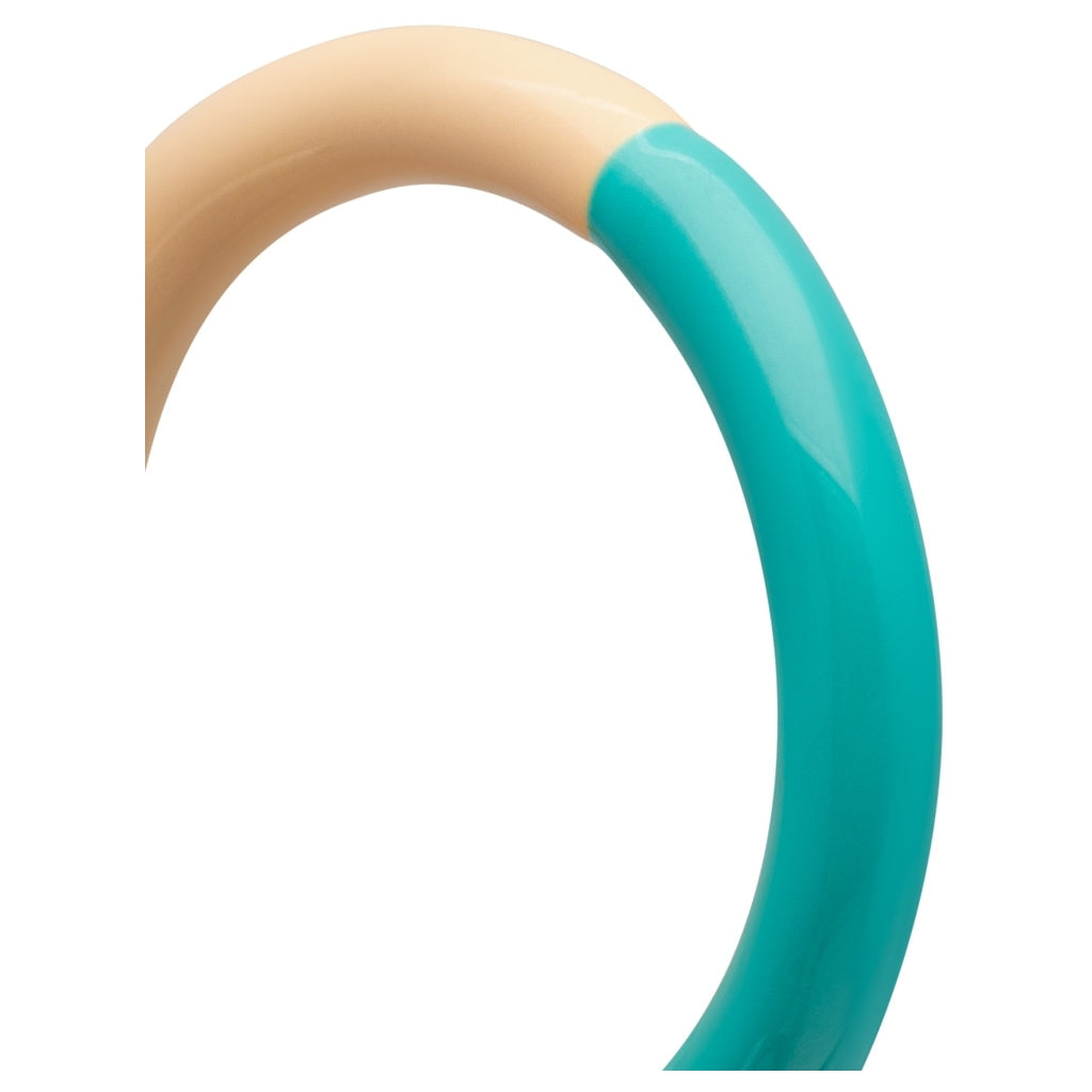 LULU COPENHAGEN DOUBLE COLOR Ring, petrol/ buttercream