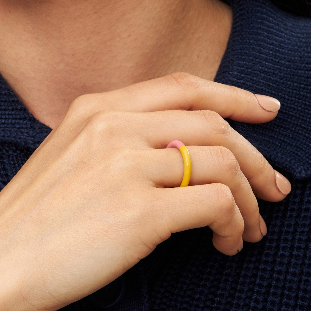 LULU COPENHAGEN DOUBLE COLOR Ring, rose/ sunflower