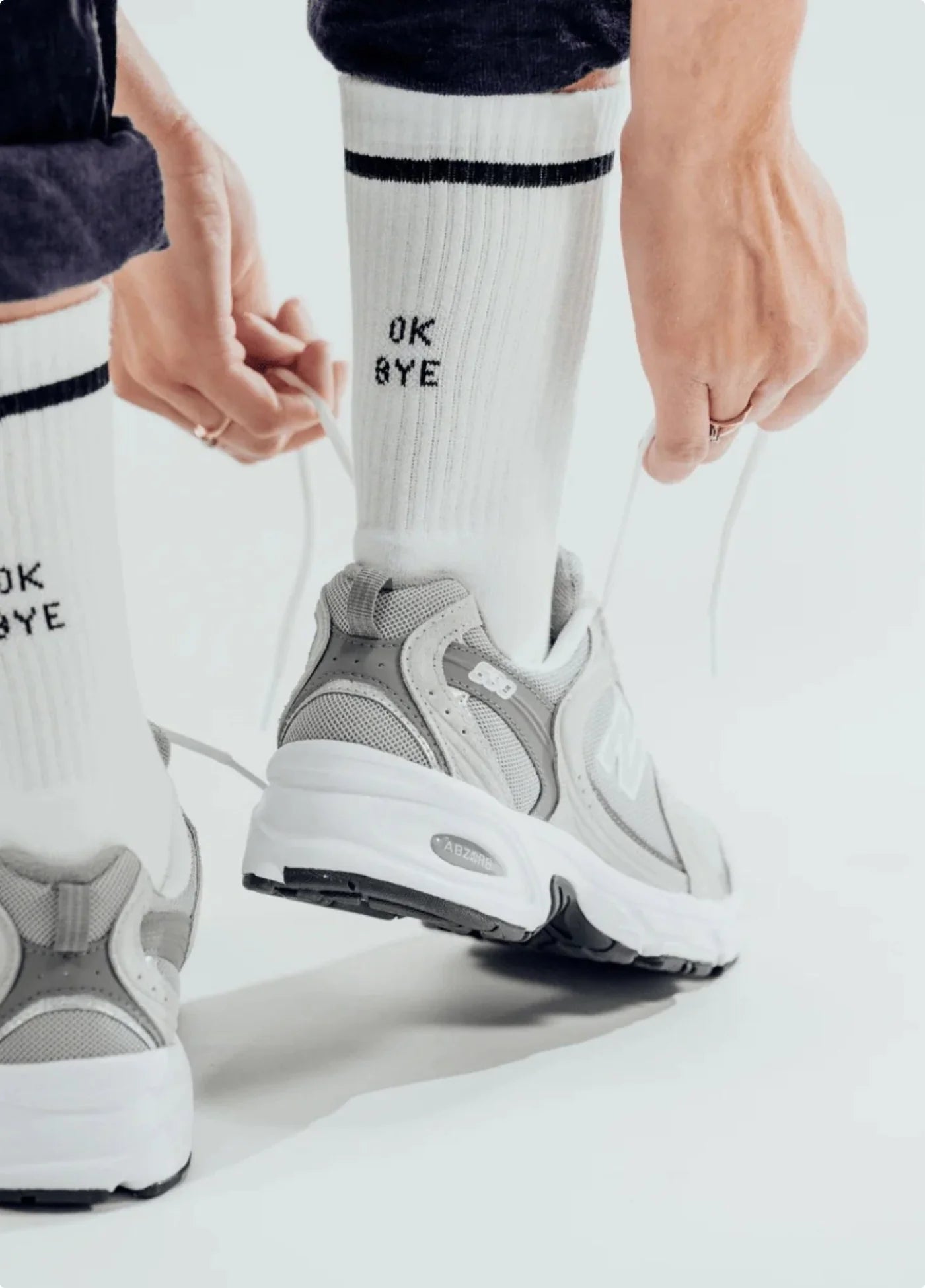 NBDC OK BYE Socken, weiß