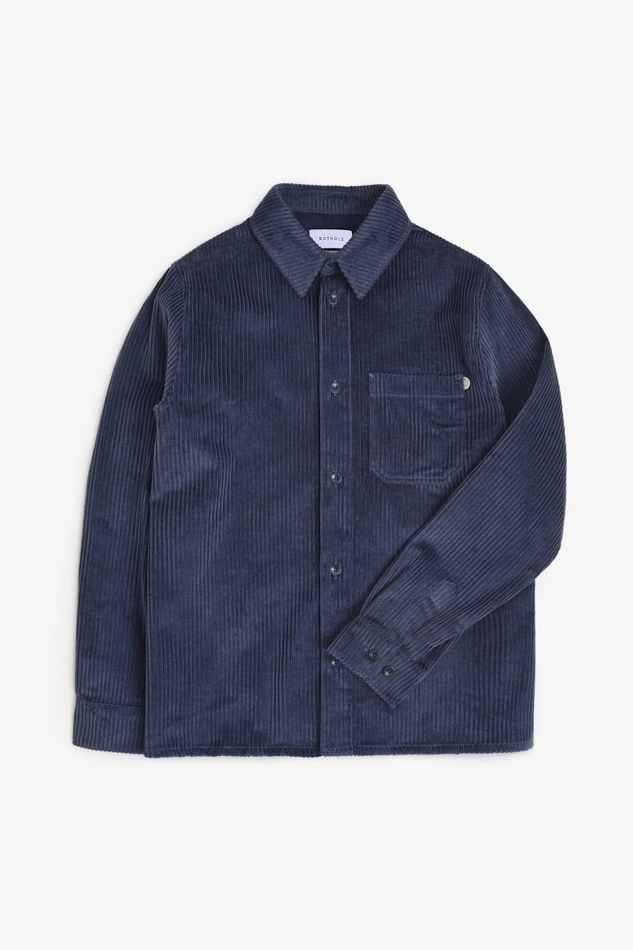 ROTHOLZ CORD CASUAL Hemd, stone blue