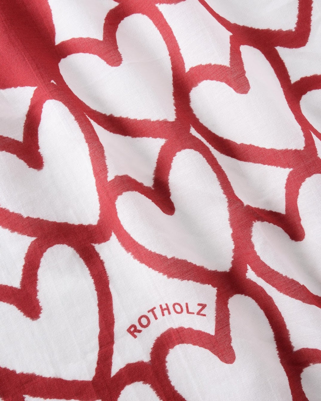 ROTHOLZ HEARTS Bandana, rot/ weiß
