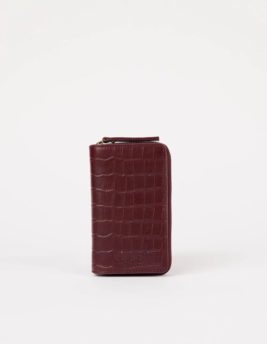 O MY BAG JETT Portemonnaie, dark cherry croco