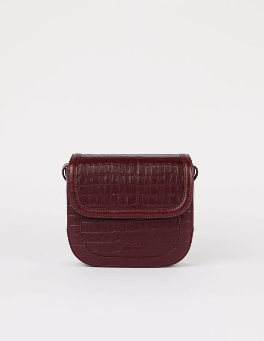 O MY BAG NINA Handtasche, dark cherry croco