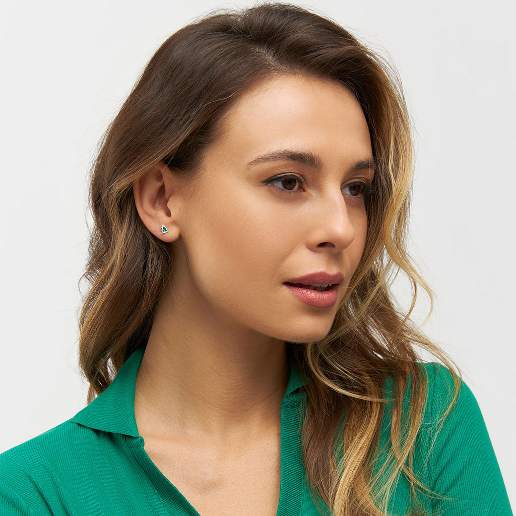 LULU COPENHAGEN THE TREE Ohrstecker, silber/grün