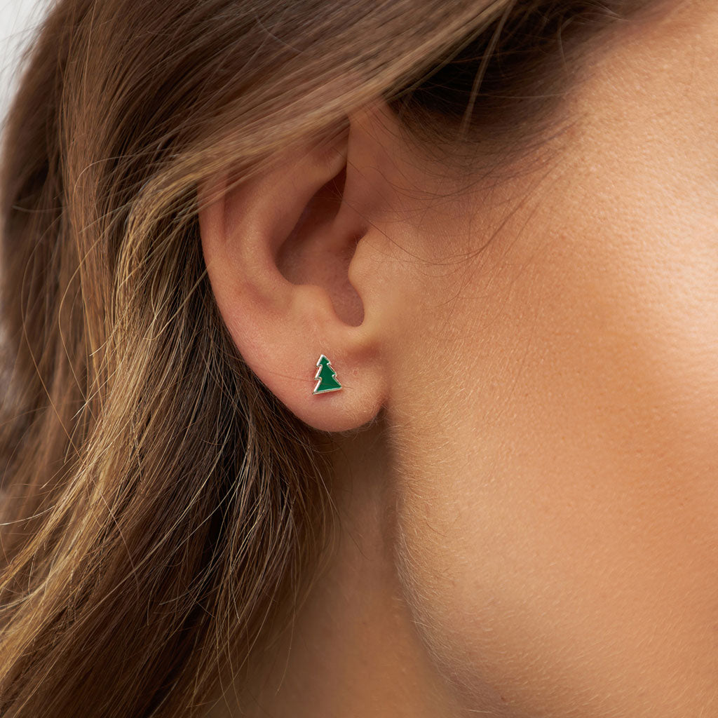 LULU COPENHAGEN THE TREE Ohrstecker, silber/grün