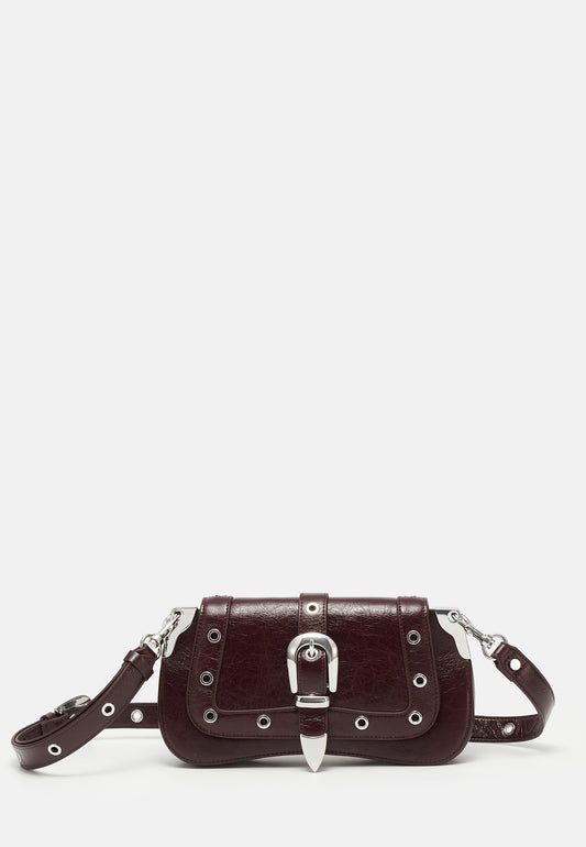 LES VISIONNAIRES LUNA RIVET GLOSSY Handtasche, aubergine