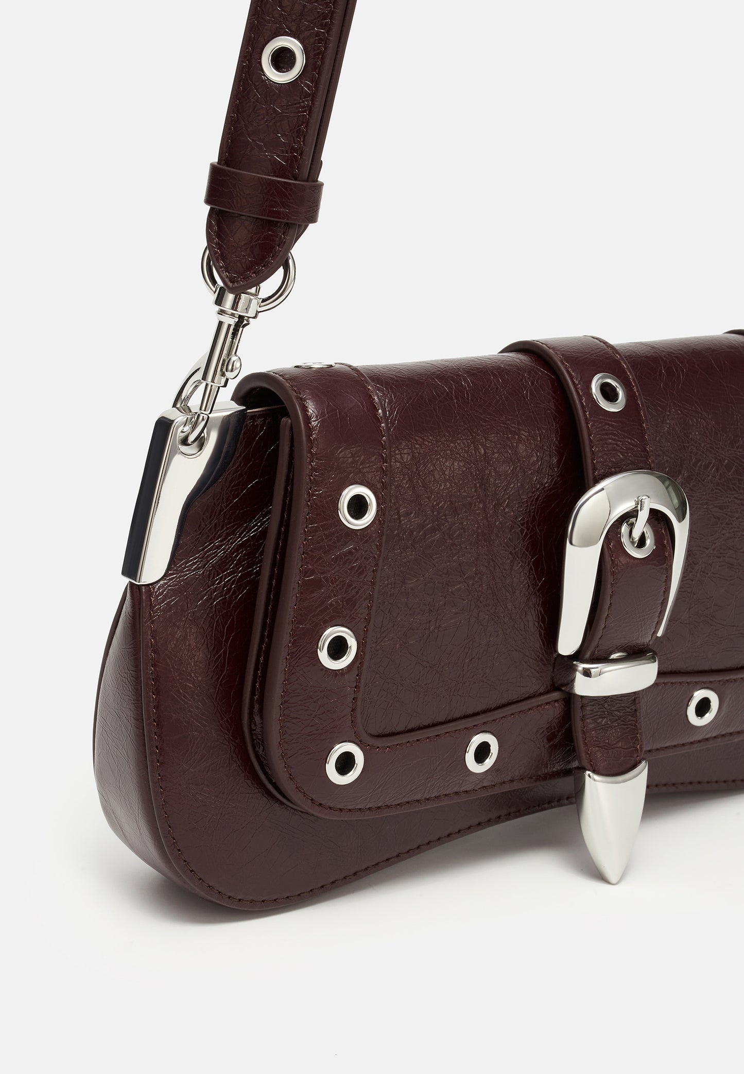 LES VISIONNAIRES LUNA RIVET GLOSSY Handtasche, aubergine