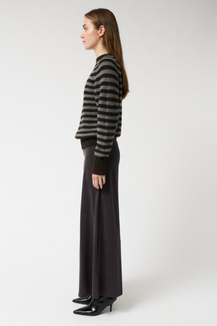 AMT.STUDIO CRYSTAL STRIPES Pullover, grau/ braun