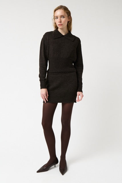 AMT.STUDIO CRYSTAL JERSEY Pullover, braun
